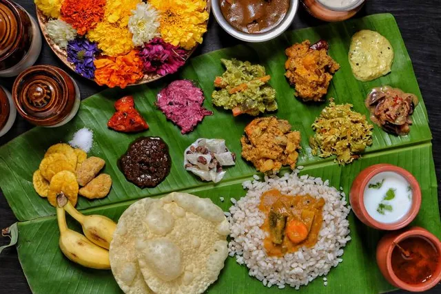 A full South Indian vegetarian meal